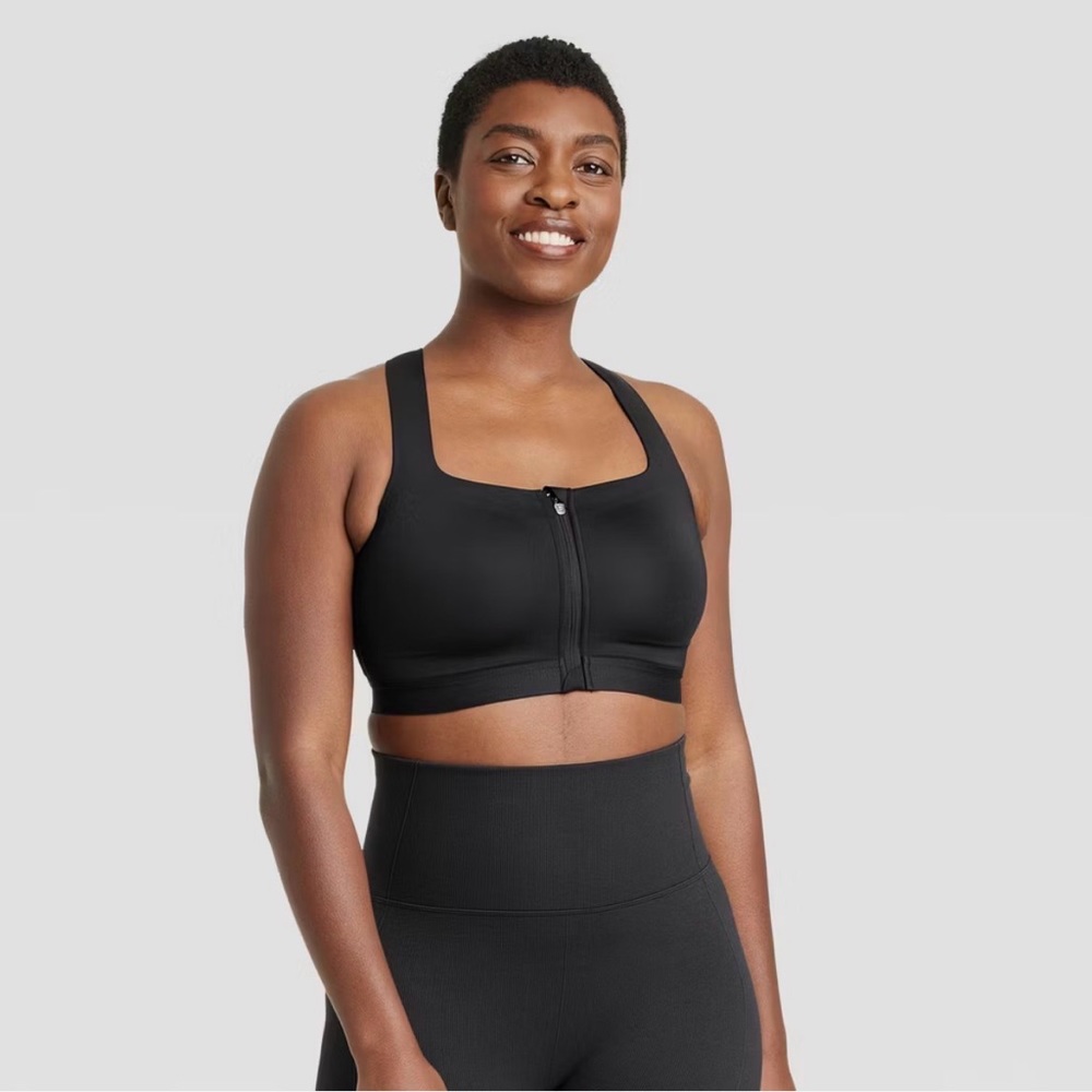 NWT! All In Motion Sports Bra Keyhole Black 36C Women's Sculpt High Support - Picture 8 of 12